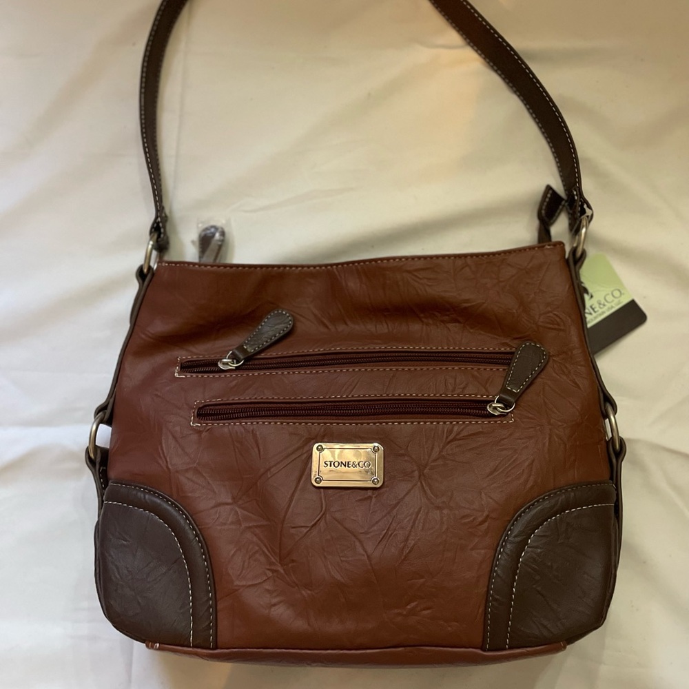 Stone & Co. Two-Tone Brown Shoulder Bag